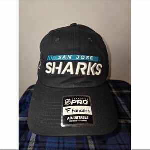 San Jose Sharks Fanatics Authentic Pro NHL Adjustable Hat Black One Size